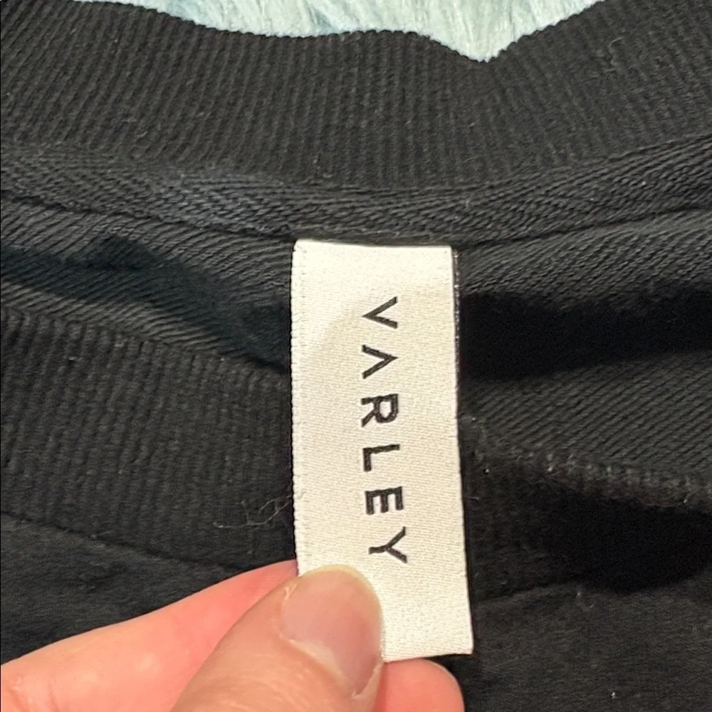 Varley Arden Black White Drawstring Sweatshirt